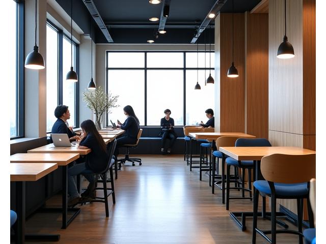 강남의 모던하고 미니멀한 코워킹 스페이스 카페 풍경